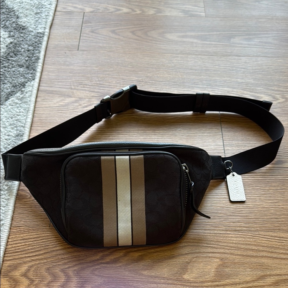 Black and Tan Coach Belt Bag